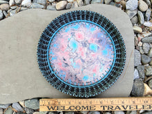 Load image into Gallery viewer, 9" Round Pine Needle Basket with Hand Painted Base