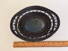 Load image into Gallery viewer, Oval Blue and Black Pine Needle Basket