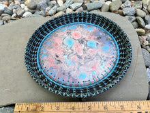 Load image into Gallery viewer, 9&quot; Round Pine Needle Basket with Hand Painted Base
