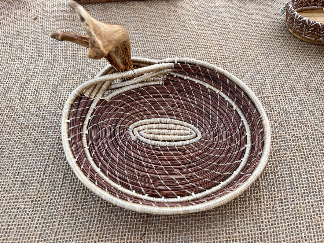 Deer Antler attached to Pine Needle Basket